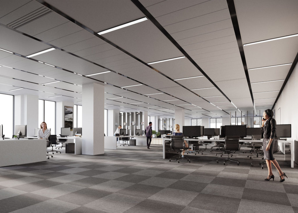 CGI of a spacious office in TWO FRIARGATE with an open layout for optimum wellbeing