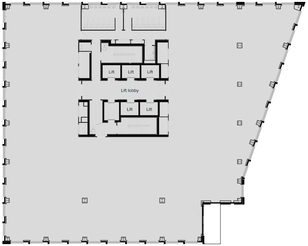 Diagram of TWO FRIARGATE's office space on the second to seventh floors