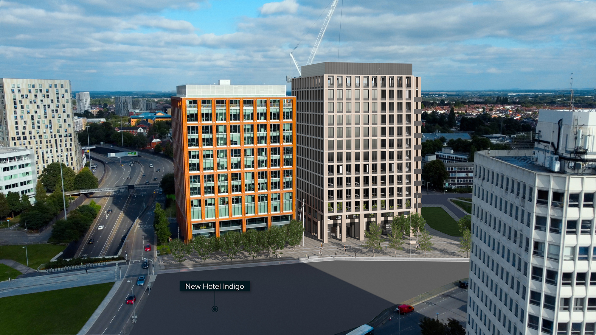 CGI of Two Friargate next to One Friargate - Shaped for Sustainability