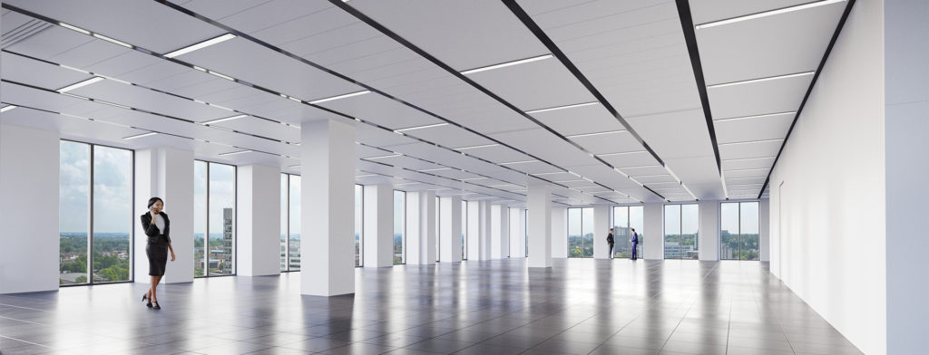 CGI of TWO FRIARGATE's unfurnished office space