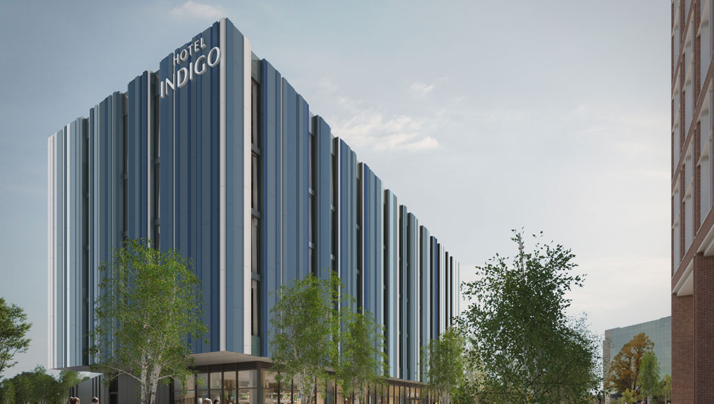 CGI of Hotel indigo Coventry, currently under construction - TWO FRIARGATE offices Coventry