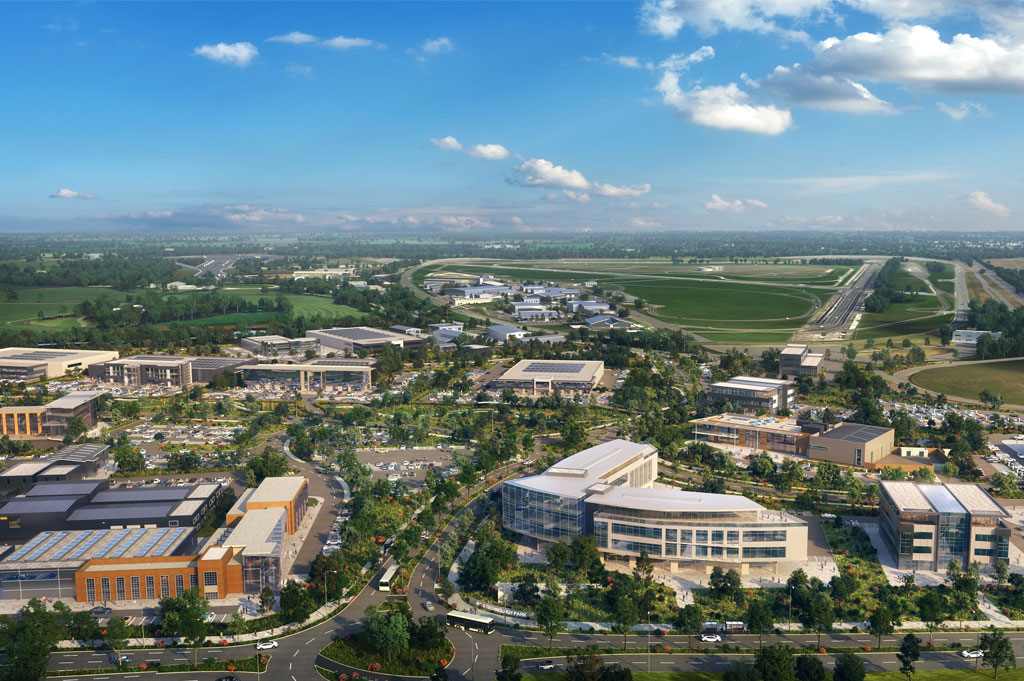 Aerial CGI of MIRA Technology Park where a manufacturer is investing £100m in a new research facility | Green investment in Coventry