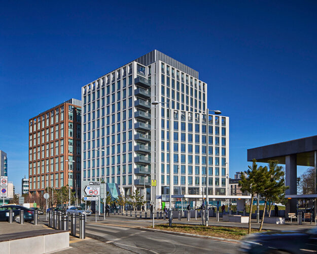 Exterior view of TWO FRIARGATE, the new premier office building situated within the Coventry automotive and manufacturing sector