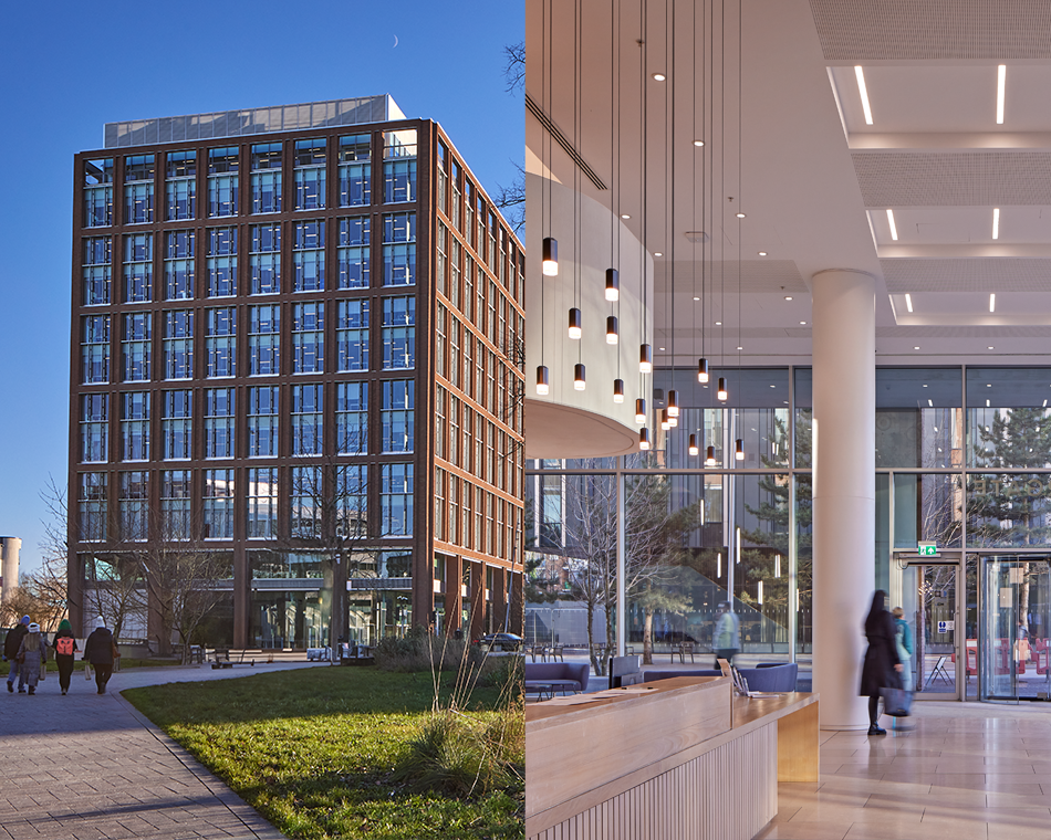 Lockup of its impressive reception and an external view of ONE FRIARGATE, where Ofqual has taken 11,500 sq ft of Grade A office space