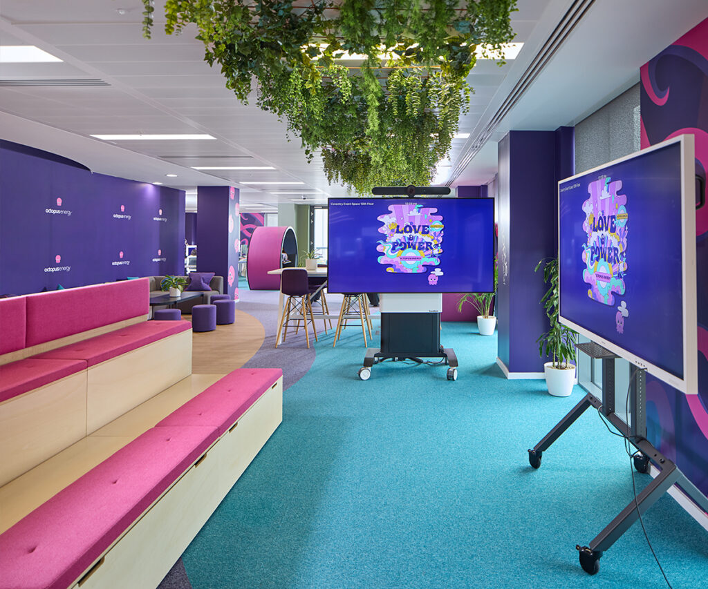 Octopus Energy communal space at TWO FRIARGATE office space Coventry